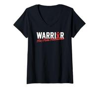 Femme Guerrier VIH/SIDA pour survivant du VIH/sida T-Shirt avec Col en V