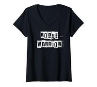 Femme Guerrier voyou T-Shirt avec Col en V