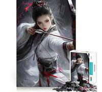 Femme guerrière à l'arc Puzzle 1000 pièces pour Adultes Jeu de mémoire Amusant Découpe Nette Pièces Robustes Cadeau Unique pour soulager Le Stress (38x52cm)