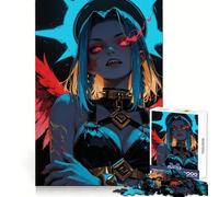 Femme guerrière ailée aux Yeux Rouges Puzzle 1000 pièces pour Adultes Découpe Nette Cadeau mémorable Idéal pour se détendre et se ressourcer (50x75cm)