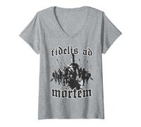 Femme Guerriers Spartiates du Roi Léonidas Phalange Grecque T-Shirt avec Col en V