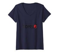 Femme Guide de la Carte du Pays du Japon T-Shirt avec Col en V