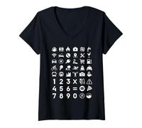 Femme Guide de traduction des icônes de voyage T-Shirt avec Col en V