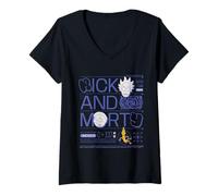 Femme Guide de Voyage Rick and Morty Merch Dimension C-137 T-Shirt avec Col en V