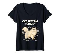 Femme Guide des Chats Persans Funny Cat Lover T-Shirt avec Col en V