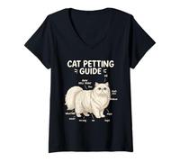 Femme Guide des Chats Persans Funny Cat Lover T-Shirt avec Col en V