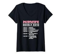 Femme Guide des taux horaires pour sage-femme Citation amusante T-Shirt avec Col en V