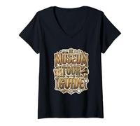 Femme Guide Touristique du musée T-Shirt avec Col en V