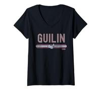 Femme Guilin B.C. China | Vacation Travel T-Shirt avec Col en V