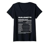 Femme Guillemette Valeur Nutritive Nom Drôle T-Shirt avec Col en V