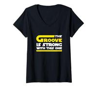Femme Guitare basse Batterie Amusant Groove is strong with this on T-Shirt avec Col en V
