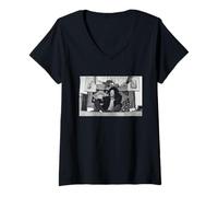 Femme Guitare Legend Jimi Hendrix Foxey Lady at Mayfair Flat 1969 T-Shirt avec Col en V