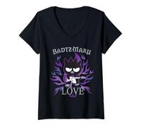 Femme Guitare Love Rockstar de Sanrio Bad Badtz-Maru T-Shirt avec Col en V