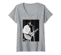 Femme Guitare Rock N Roll Legend Chuck Berry 1973 T-Shirt avec Col en V