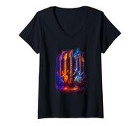 Femme Guitares guitaristes Musique Life Funny Rock Concert Festival T-Shirt avec Col en V