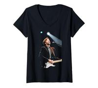 Femme Guitariste Eric Clapton Live British 1992 Tour Brighton T-Shirt avec Col en V