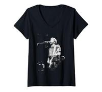 Femme Guitariste Eric Clapton se produisant au Royal Albert Hall 1987 T-Shirt avec Col en V