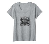 Femme Guitaristes E-Guitare Gothic-Wave Music électrique-Guitare T-Shirt avec Col en V