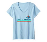 Femme Gulf of Mexico Forever Design rétro Contre Changement de nom T-Shirt avec Col en V