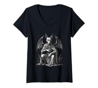 Femme Gusion, Le Gardien du Codex Interdit T-Shirt avec Col en V