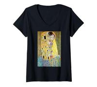 Femme Gustav Klimt The Kiss T-Shirt avec Col en V