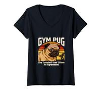 Femme Gym Pug The Treadmill et J'Ai Un Accord T-Shirt avec Col en V
