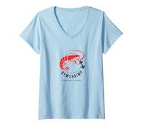 Femme GYMSHRIMP - parodie humoristique « GYMSHARK » T-Shirt avec Col en V