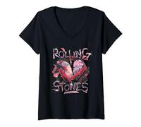 Femme Hackney Diamonds officiel The Rolling Stones T-Shirt avec Col en V