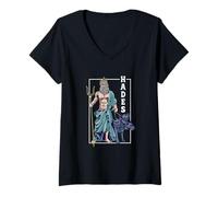 Femme Hadès avec Cerbère - Dieu des enfers Hadès T-Shirt avec Col en V