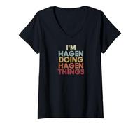 Femme Hagen Name Hagen Personalized Name First Given T-Shirt avec Col en V