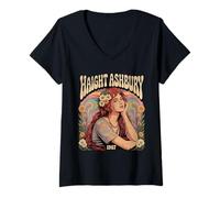 Femme Haight Ashbury 1967 Shirt Summer of Love T-Shirt Hippie années 60 T-Shirt avec Col en V
