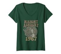 Femme Haight Ashbury 1967 T-Shirt Vintage Hippie Summer of Love T-Shirt avec Col en V