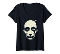 Femme Halloween : Apocalypse Zombie et Morts-Vivants effrayants T-Shirt avec Col en V