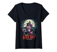 Femme Halloween avec des Fourmis et des Vampires T-Shirt avec Col en V