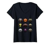 Femme Halloween Building Ball Head Pumpkin Ghost Zombie Boys Sport T-Shirt avec Col en V