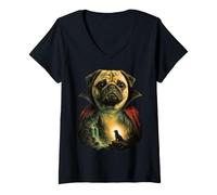 Femme Halloween Carlin en Costume de Vampire T-Shirt avec Col en V
