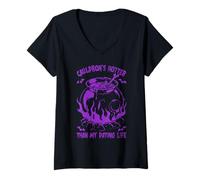 Femme Halloween Cauldron's plus chaud que ma vie de rencontres T-Shirt avec Col en V