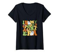 Femme Halloween Effrayant Tante fantôme drôle dans Mon ère effrayante Tante T-Shirt avec Col en V