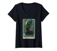 Femme Halloween Horror Nights La Gran Sacerdotisa Tarot Card T-Shirt avec Col en V