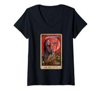 Femme Halloween Horror Nights La Muerte Tarot Card T-Shirt avec Col en V