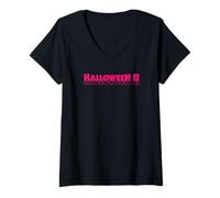 Femme Halloween II One Good Scare Front & Back T-Shirt avec Col en V
