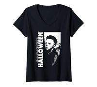 Femme Halloween Michael Myers chasse Laurie T-Shirt avec Col en V