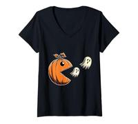 Femme Halloween Pumpkin Funny Ghosts great Gift Boys Kids Women T-Shirt avec Col en V