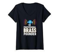 Femme Ham Radio CW Professional Brass Pounder Morse Code T-Shirt avec Col en V
