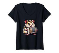 Femme Hamster Baseball Casquette Balle Enfant T-Shirt avec Col en V