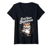Femme Hamster de yoga Yogi Hamster T-Shirt avec Col en V