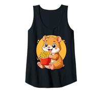 Femme Hamster Mangeant des Frites drôle Kawaii Animal Food Lover Débardeur