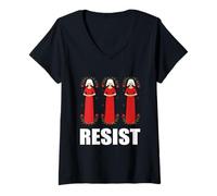 Femme Handmaid Resistance, féminisme, autonomisation et activisme T-Shirt avec Col en V