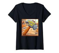 Femme Handyman Hammer Time T-Shirt avec Col en V