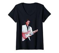 Femme Hank Marvin Suit la légende de la Guitare Apache en Direct 1989 T-Shirt avec Col en V